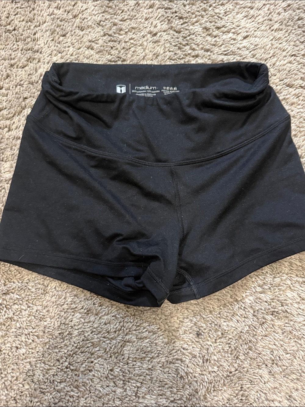Women’s Black Mid-Rise Performance Shorts